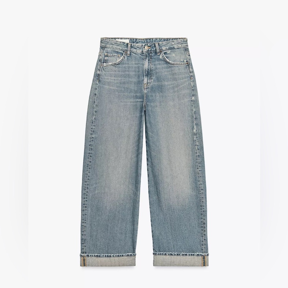 Zara midrise folded baggy